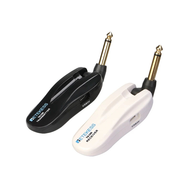 

Retekess TA100 5.8G Wireless Guitar System Rechargeable Audio Guitar System Digital Transmitter Receiver Set for Electric Guitar