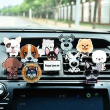 1pc Cute Pet Dog Car Air Freshener Perfume Lifelike Dog Doll Car Perfume Automobile Air Conditioning Vent Perfumes