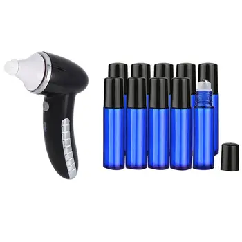 

10Pcs Essential Oil Roller Bottles, 10Ml Cobalt Blue & 1Pcs Electric Safe Face Cleaning Apparatus Usb