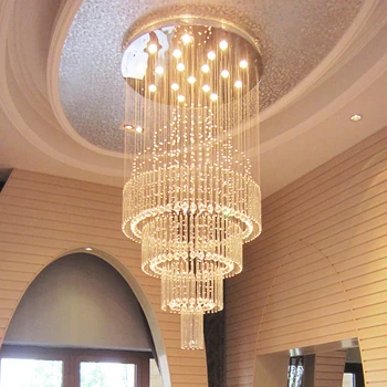 

Crystal chandelier living room round chandelier staircase light long hanging lights for Home Decoration