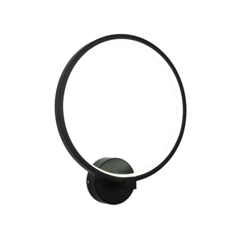 Round Black ZMISHIBO смола ангел Купидон настенный светильник черный белый круг современное искусство украшение бра светодиодный настенный светильник 3000K 4000K 6000K - Цвет абажура: Round Black