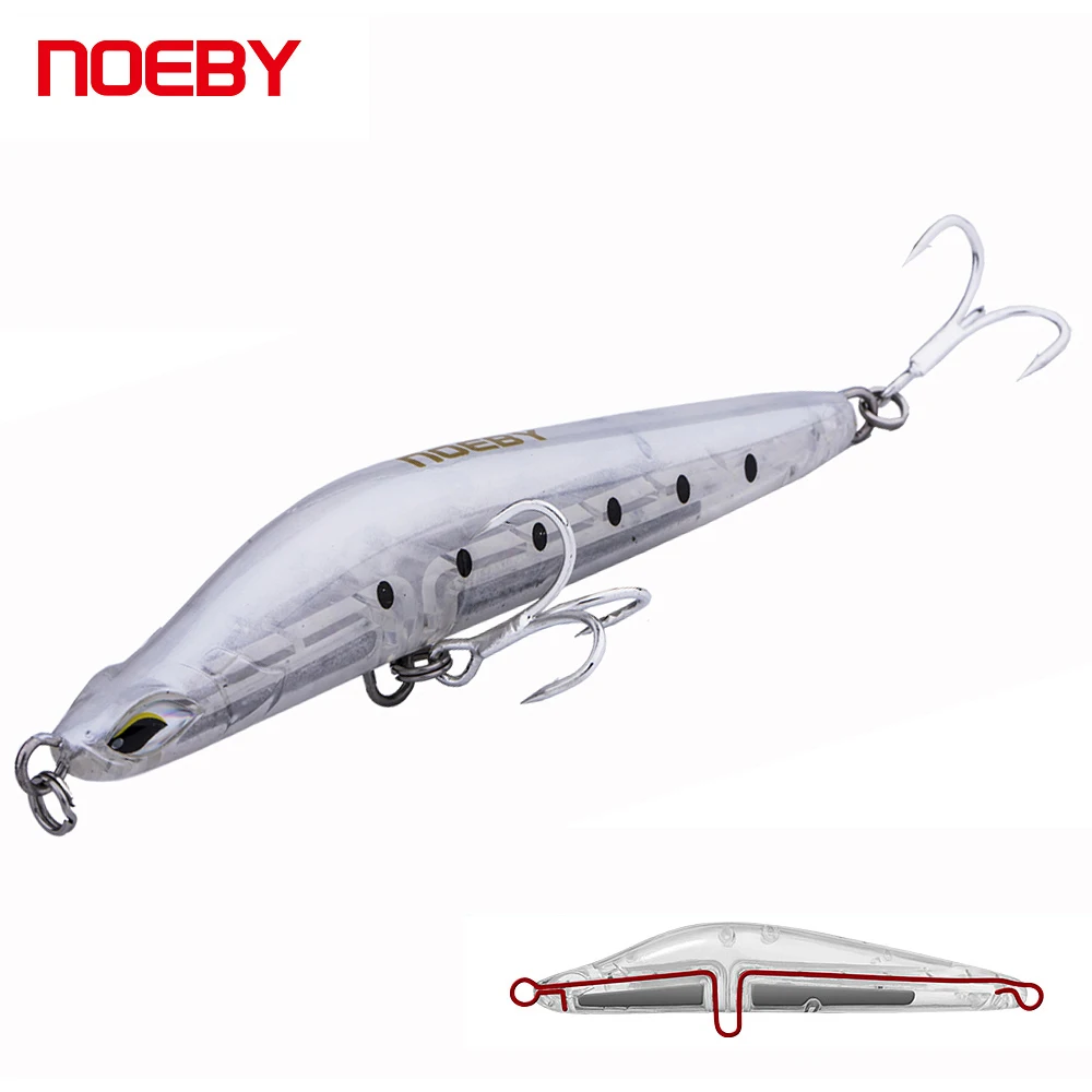 

Твердая приманка-карандаш NOEBY для рыбной ловли, 105 мм, 40 г, Тонущая искусственная приманка с 3D искусственными глазами NBL1901