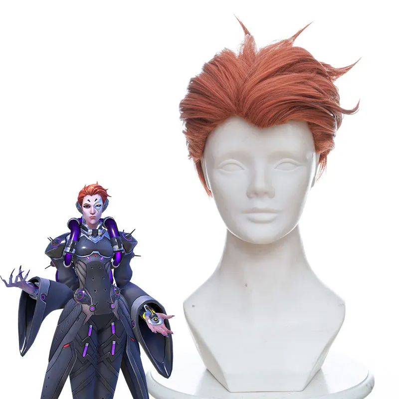 Overwatch поддержка Moira большая задняя часть красивый наконечник косплей аниме парик