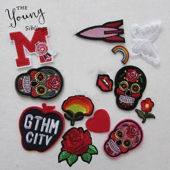 

different style hot new arrive fashion hot melt adhesive applique embroidery patches stripes DIY ornamentation accessory patch