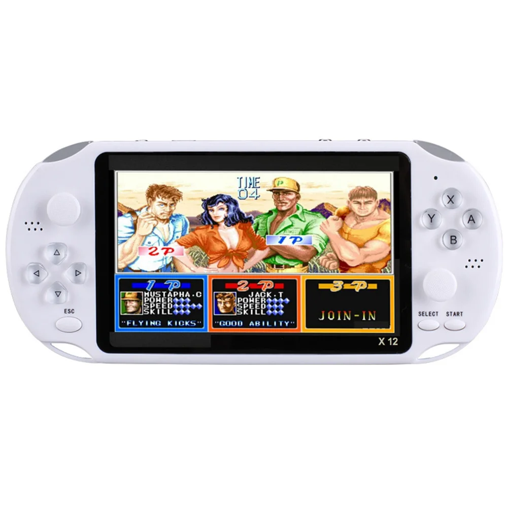 Белый X12plus 5.1 Inch 8G Kids Handheld Game Console Music Support TF Card Rechargeable Player Movies Video LCD HD Double Rocker Gift - Цвет: Белый