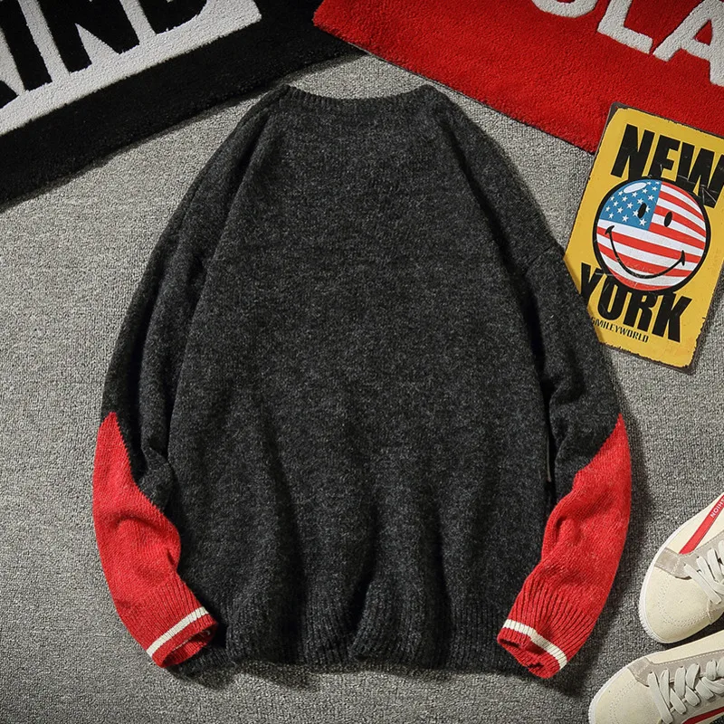 New Sweater Men Fashion Contrast Color Casual Sweter Clothes Knit Sweaters Man Streetwear Loose Long-sleeved Pullover Men M-5XL New Sweater Men Fashion Contrast Color Casual Sweter Clothes Knit Sweaters Man Streetwear Loose Long-sleeved Pullover Men M-5XL