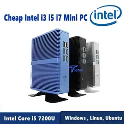 2019 безвентиляторный мини-ПК i7 i5 7200U i3 7100U DDR4/DDR3 Win10 Pro Barebone Мини компьютер NUC Win10 Pro, Linux, HTPC, VGA, HDMI, WiFi9