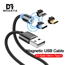 Магнитный кабель MADATA Micro usb type C адаптер зарядное устройство Быстрая зарядка для iPhone XS Max samsung зарядный магнит Android шнур для телефона