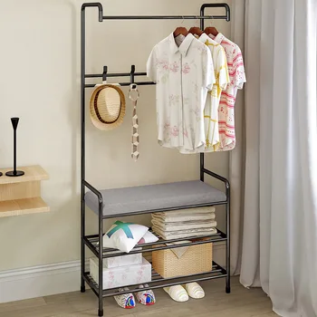 

Two-color Anti-rust And Durable Multifunctional Coat Rack Can Hang Hat/Bag/Tie Suitable For Bedroom/Living Room With Hook