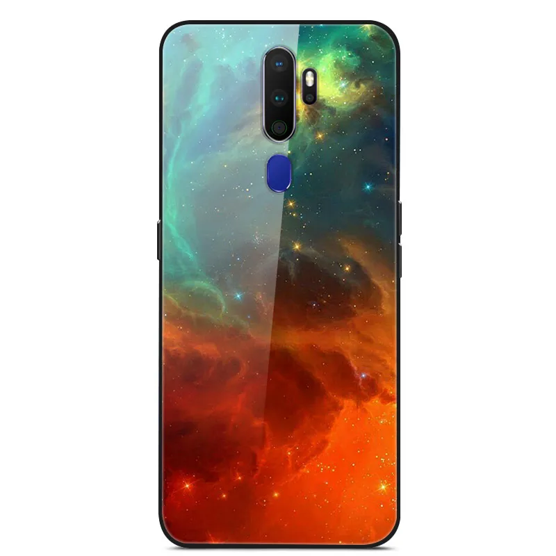 Закаленное стекло Чехол для OPPO A9 Case Жесткий ПК Красочная задняя крышка Для OPPO A9 Чехлы Бампер OPPO A9 A9 Чехол для телефона - Цвет: 8