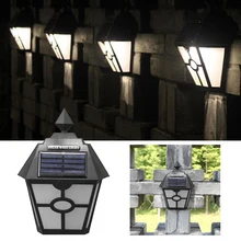 Открытый черный ретро Солнечный для забор шестиугольник светодиодный настенный светильник садовые светильники Декор