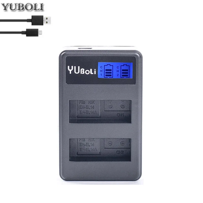 2x EN-EL14 EN-EL14a ENEL14 EL14 EL14A Батарея для Nikon P7800, P7700, P7100, P7000, D5500, D5300, D5200, D3200, D3300, D5100, D3100, Df - Цвет: charger only