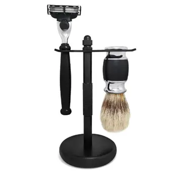 

Men's Manual Shaver Holder With Beard Brush Set Solid Durable Razor Brush Holder Men Cleaning Equipment