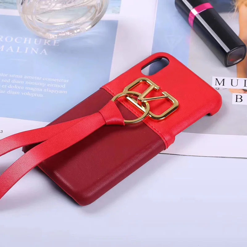 Италия Бренд VLTN металл кожа чехол для iPhone 7 8 7plus 8plus X 10 6 6s plus Xr XSmax роскошный кольцо Пряжка Чехол для телефона Fundas - Цвет: 5