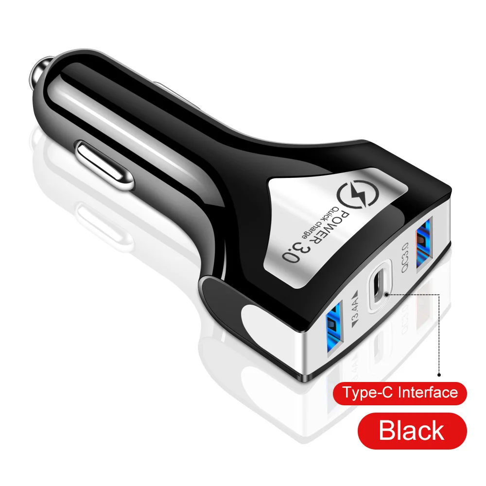 Suhach Quick Charge 3,0 USB Автомобильное зарядное устройство для Xiaomi Mi 9 huawei P30 Pro QC3.0 QC 3A быстрая PD автомобильное зарядное устройство для телефона - Тип штекера: Type C QC3.0 Charge