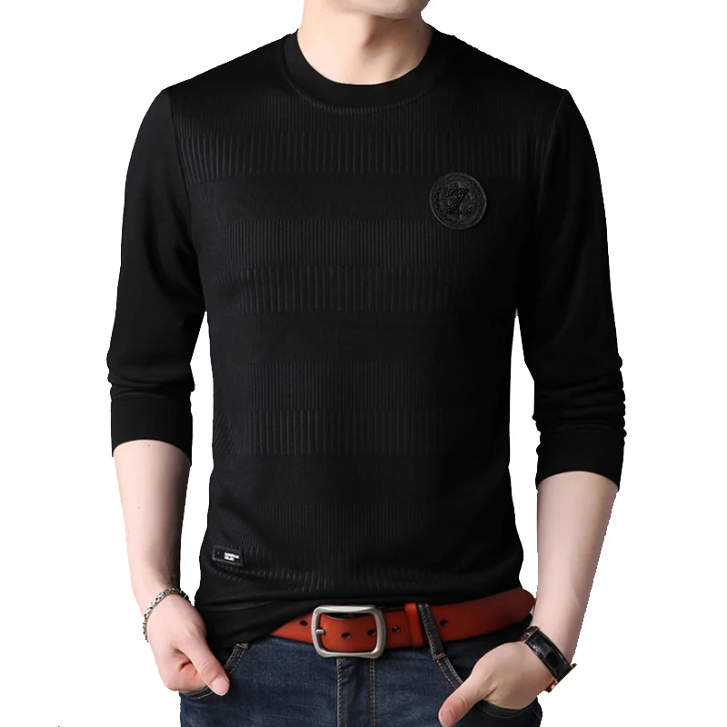 

Brand T-shirt Men Fashion T Shirt Men 2020 Autumn Plain Black T Shirt Men Tshirt Long Sleeve Tee Fashion Clothes Plus Size