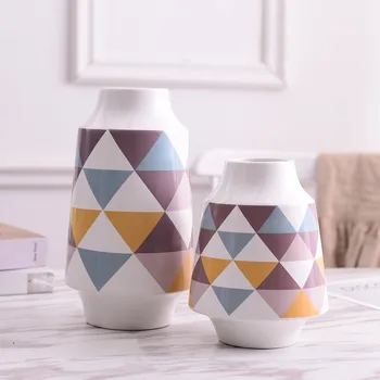 

Minimalist Modern European Style Ceramic Vase Flower Holder Domestic Ornaments Set Crafts ceramic vase floreros de decoracion