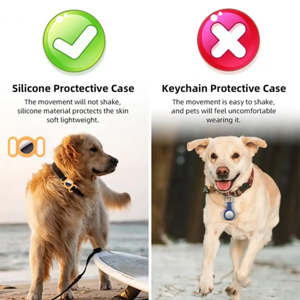 New Pet Silicone Protective Case GPS Finder Dog Cat Collar Loop for Apple Airtags for Apple Locator Tracker Anti-lost Device