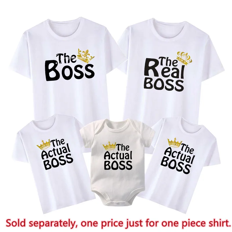Funny Family Matching T-shirts Daddy Mommy and Me Shirts Baby Bodysuits Cotton Family Look Mother and Kids Outfits Gift Clothes 4