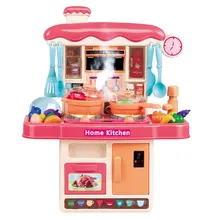 

Kitchen Toys Imitated Chef Light Music Pretend Cooking Food Play Dinnerware Set Safe Cute Children Girl Toy Gift Fun Game