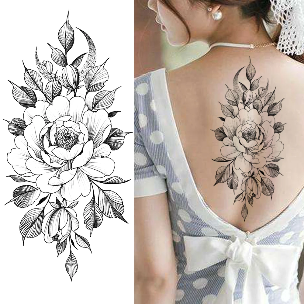 Креативная временная татуировка Лотос, змея, наклейка для женщин, 3D боди-арт, живопись ног, татуировка на руку, наклейка, поддельные, водонепроницаемые, черные татуировки - Цвет: DMZ013