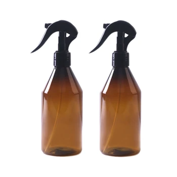 

2 Pcs 300 ML Empty Amber Glass Spray Bottles with Labels - Refillable Container for Essential Oils