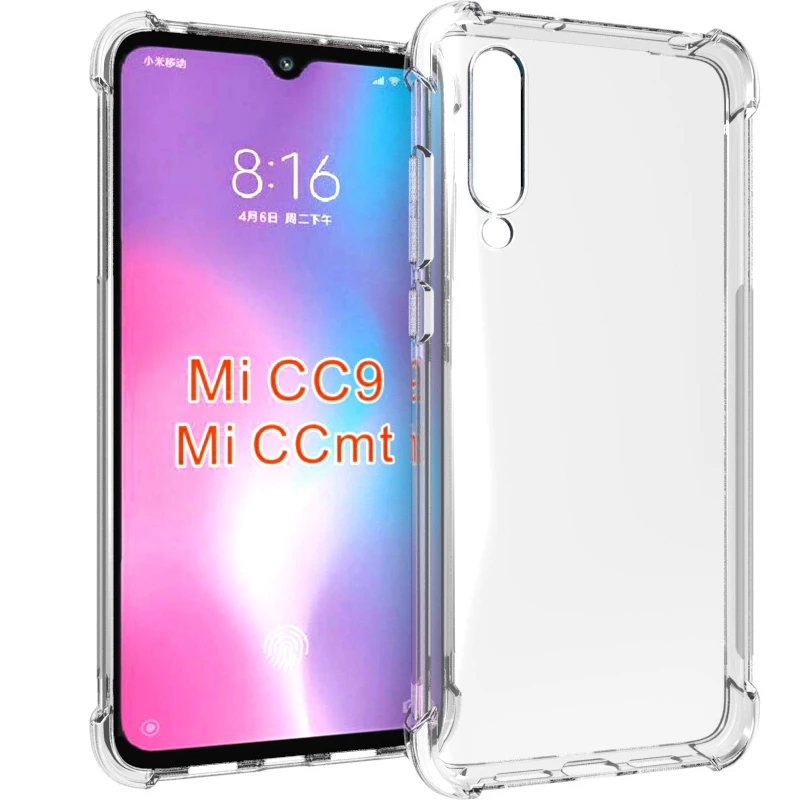 Прозрачный чехол для Xiaomi CC9 Mi 9 Lite противоударный прозрачный мягкий Роскошный из