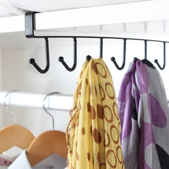 

Under Cabinet Hanger Rack with 6 Hooks Kitchen Cupboard Storage Shelf Hook J2Y