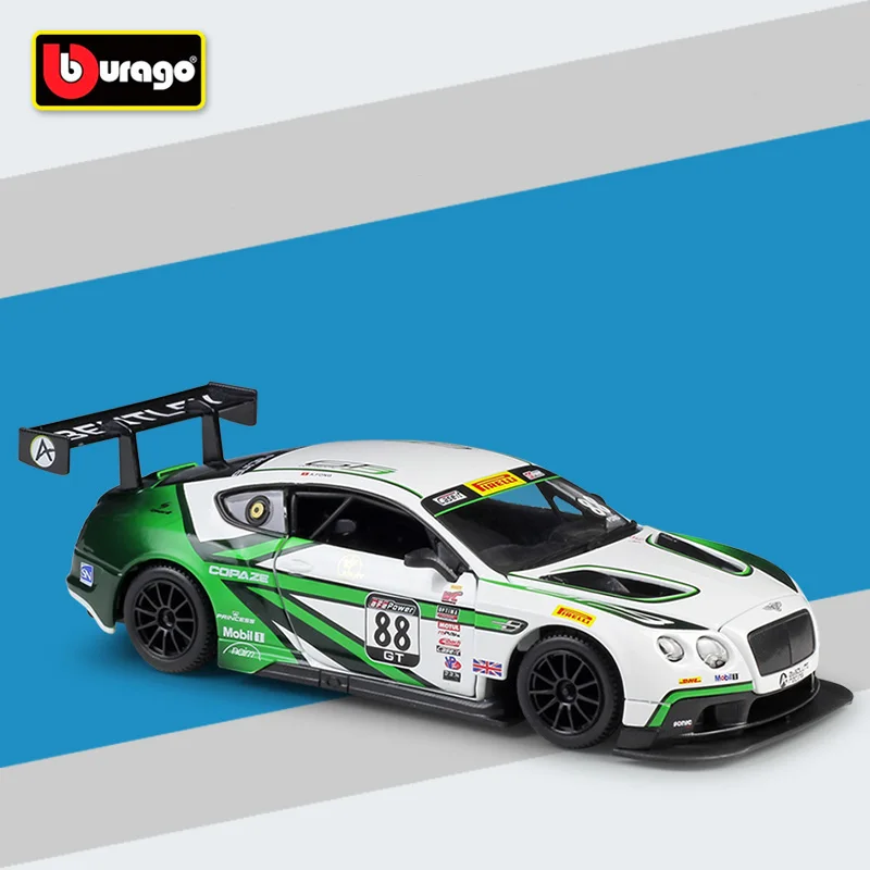 Bburago 1:24 Bentley Continental GT3 #88 спортивный автомобиль статическая литая модель