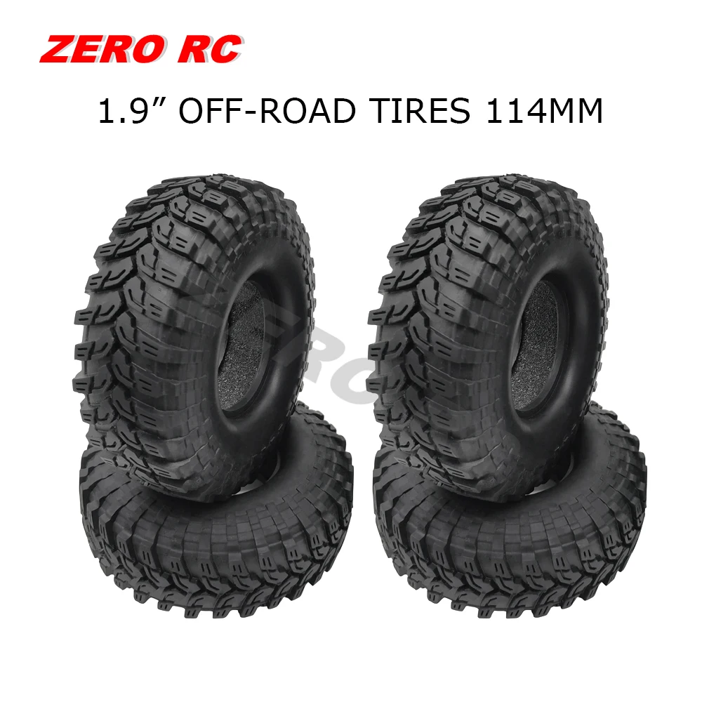 4pcs RC 1/10 Rock Crawler 1.9inch Tire 114mm Trx-4 D90 Scx10 Foam Inserted fit 