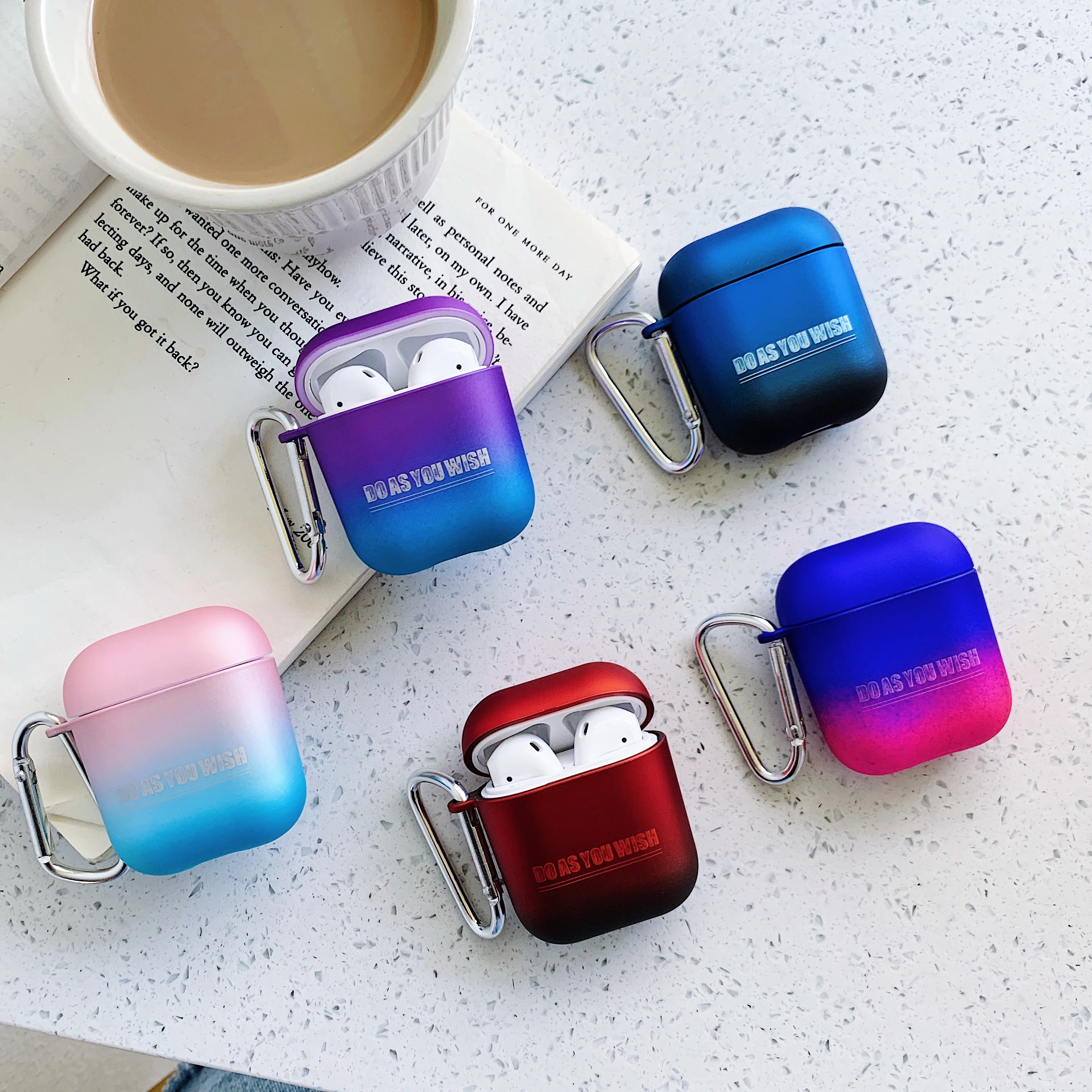 New Apple AirPods 2 Headphones Silica gel Headphone Case AirPod 1 Fashion Couple Gradient Cover Headset | Электроника