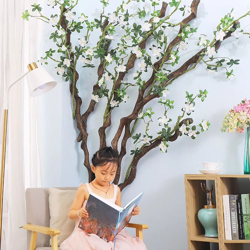 

fake tree Artificial Trees Branches rattan artificial flower vine wall Wedding Home Church Office Furniture backdrop Decoration