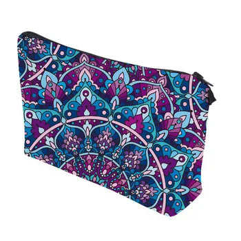 

Hot Colorful Mandala Flower Prints Women Cosmetic BagNew Multifunctional Small Zipper Make Up Case Travel Portable Toiletry Bag
