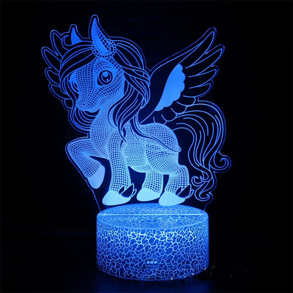 Unicorn 3D Led Illusion Lamp Unicorn Night Light for Kids Remote & Smart Touch 16 Colors Changing Unicorn Toys Gifts for Girls night lamp for bedroom