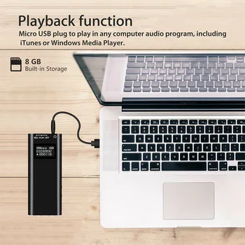 

Interview OLED Digital With Back Clip MP3 Player Audio Recorder Pen Voice Activated Microphone Office For Meeting Lectures Mini