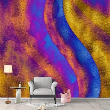 

milofi custom 3D abstract oil painting color block art atmosphere high-end TV living room large background wallpaper mural