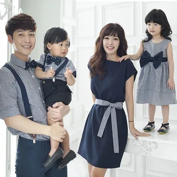 

Shirt Parent-Child Dress Summer Dress British Style Dress Suit Father and Son Shirt Mother Dress Graduation Performance Family