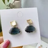 Boucles d'oreilles bijoux simples, en cuivre, or, en cristal, en forme d'éventail, cadeau pour femmes, mode 2022, japon-corée, offre spéciale ► Photo 2/6