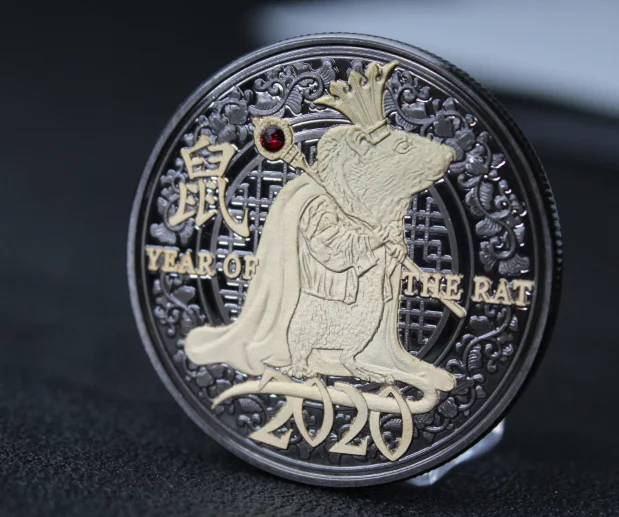 Крыса год Вызов Монета Китайский Зодиак сувенир коллекция монет Искусство ремесло