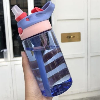

New 480ML 4 Colors Baby Water Bottles Infant Newborn Cup Children Learn Feeding Straw Juice Drinking Bottle For Kids