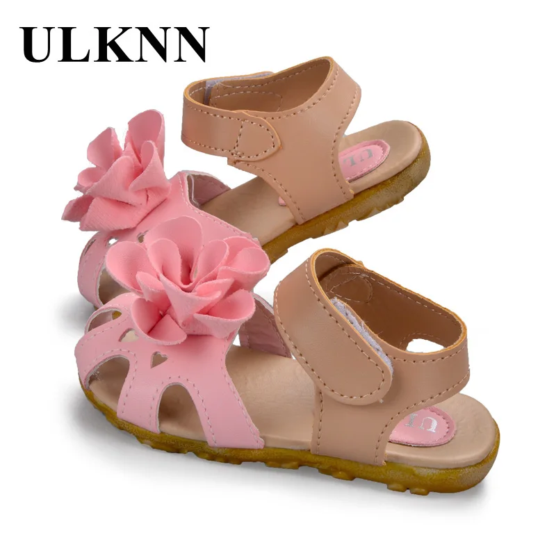 ULKNN children/girl/kid fashion princess flat Flower shoecasual sandals flowerantislipleather sandal