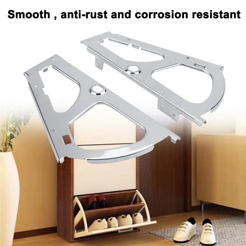 

2 Pcs Flip Frame Rack Shoe Shelf Hinge Hardware Accessories for Cabinet Home CLH@8
