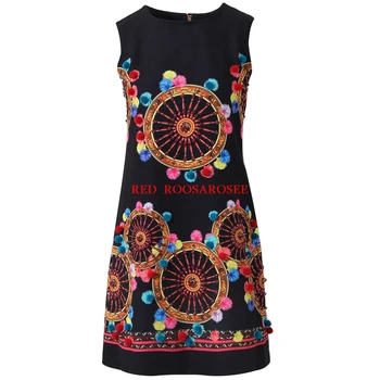 

Red RoosaRosee Luxury Diamond Sleeveless Balls Black Dress Designer Women Summer Print Party 2020 Dresses Lady Robe New Vestidos