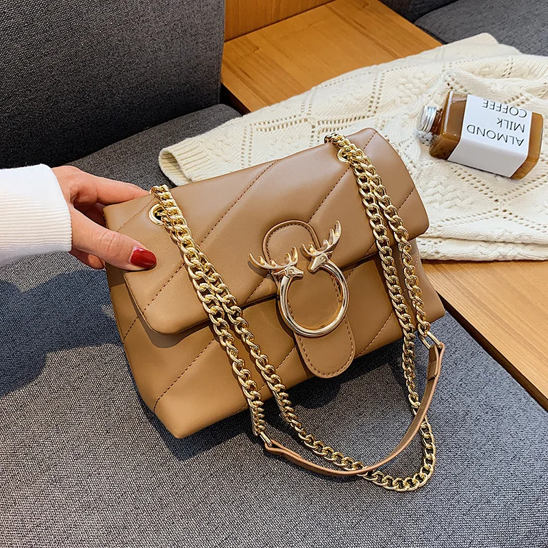 

Textured ladies handbags chain shoulder messenger bag 2020 new style Korean fashion high-quality PU leather small square bag