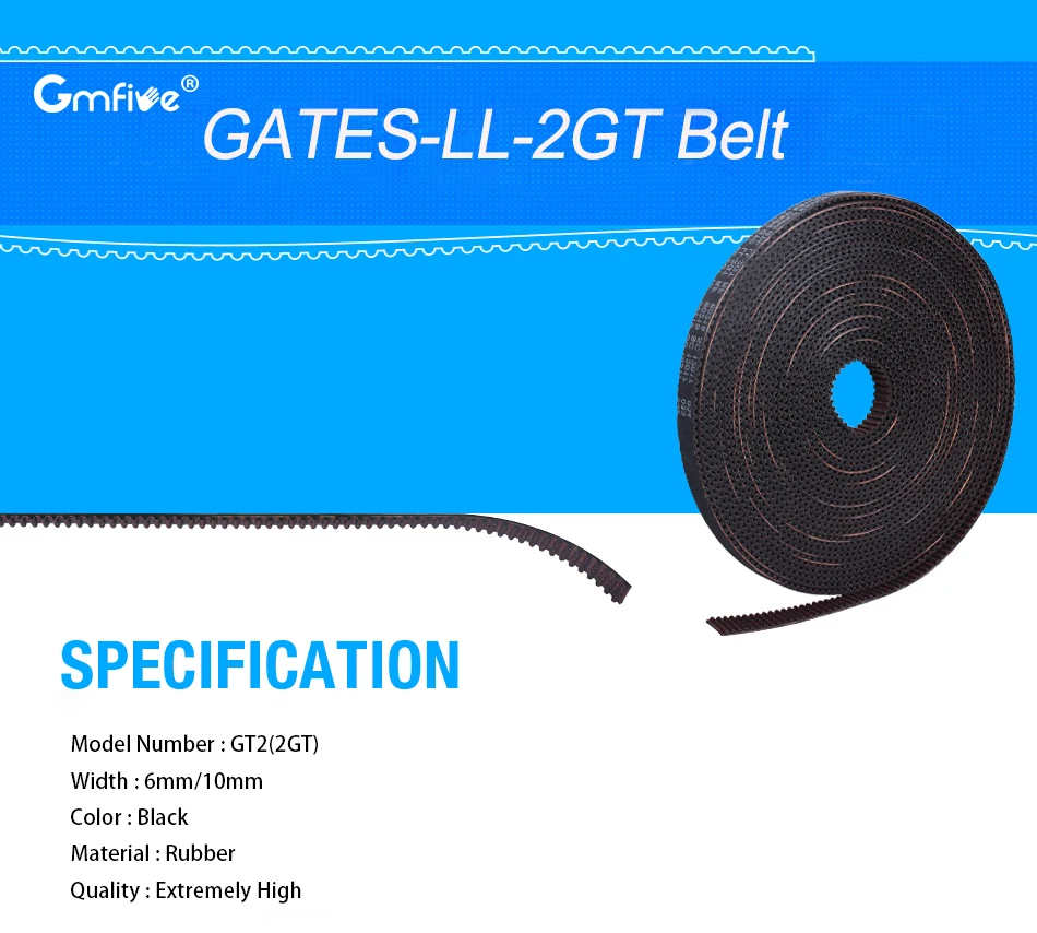 GmFive GATES-LL-2GT ремень 2GT синхронный ремень GT2 зубчатый ремень Ширина 6 мм 10 мм VS GT2-6MM для Ender 3 CR10 части 3d принтера