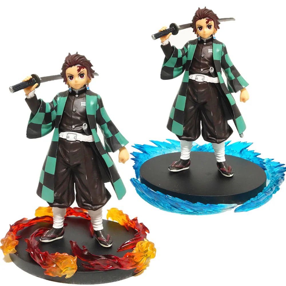 Демон убийца Tanjirou фигурки воды огонь эффект сцены Kimetsu без Yaiba Аниме Фигурка