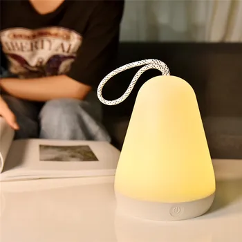 

ZANCAKA Portable LED Night Light Remote Control Timer Dimmable USB Rechargeable Silicone Bedroom Bedside Table Outdoor Lantern