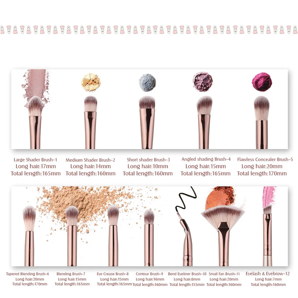 New man-made fiber kit makeup brush eye shadow eye liner lip makeup brush mix women make up brushes advanced brushes for makeup