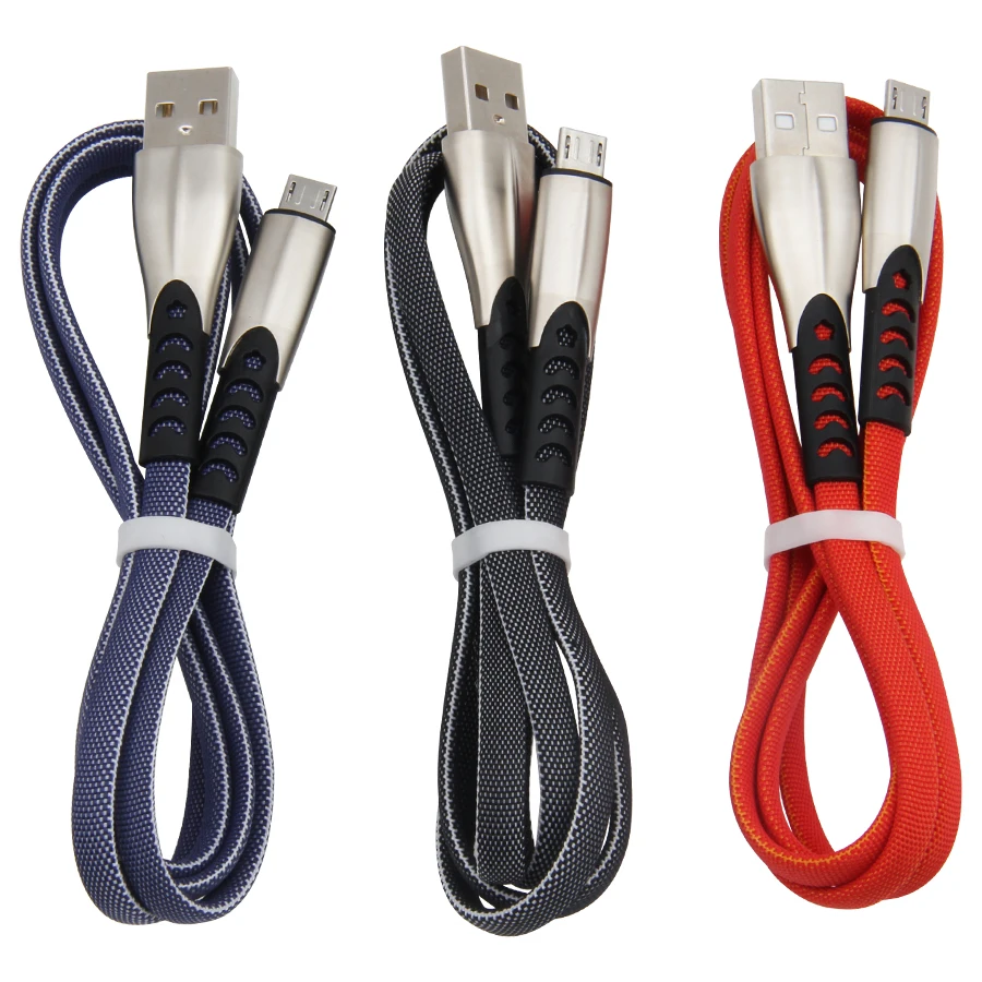 Кабель Micro USB для зарядного устройства для iPhone X XR 8 7 6 plus type C кабель для samsung USB 2A плоский кабель для мобильного телефона 100 шт