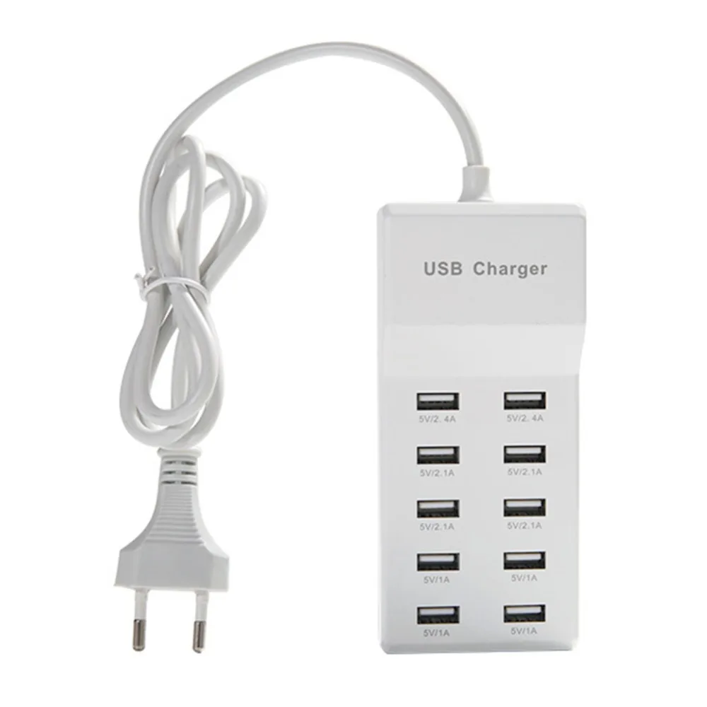 Универсальное 4/10 Портовое USB Проводное зарядное устройство 2x2. 4A 4x2A 4x1A портативное зарядное устройство для смартфонов с европейской вилкой